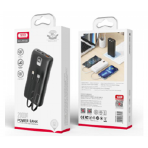 УМБ XO PR185 with cable QC22.5W/PD20W 20000 mAh (Чорний) УМБ XO PR185 with cable QC22.5W/PD20W 20000 mAh (Чорний)