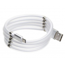 USB КАБЕЛЬ МАГНІТНИЙ SUPERCALLA MICRO 2.1A 1M БІЛИЙ