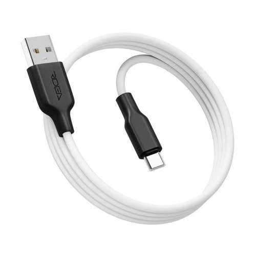Кабель USB Ridea RC-M124 Soft Silico Type-C 3A (Біло-Чорний)