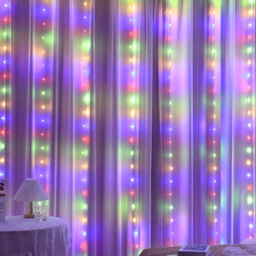 Світодіодна гірлянда USB штора RGB, 3x3 м, 8 режимів, з пультом