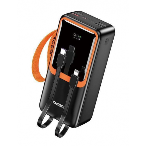Павербанк Power Bank Kakusiga KSC-1089 30000mAh Fast Charge (4USB-A+USB-C/22.5W) + cable Lightning/Type-C- чорний