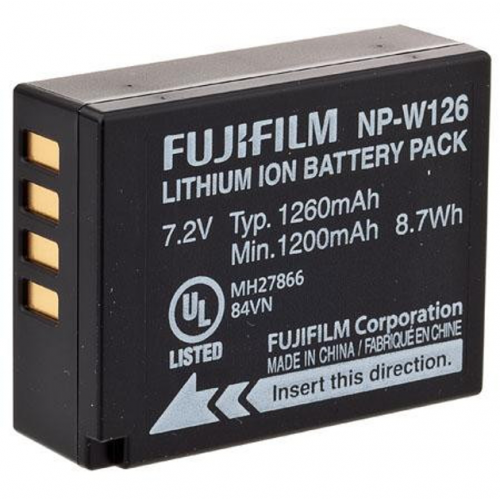 Акумулятор дляFujiFilm NP-W126 / NP-W126S, 1260 mAh (Fujifilm X: 
X-A1, X-A2, X-A3, X-A5

X-E1, X-E2, X-E2S

X-M1

X-T1, X-T2, X-T10, X-T20

X-Pro1, X-Pro2

X-H1; FinePix: HS33EXR, HS50EXR)